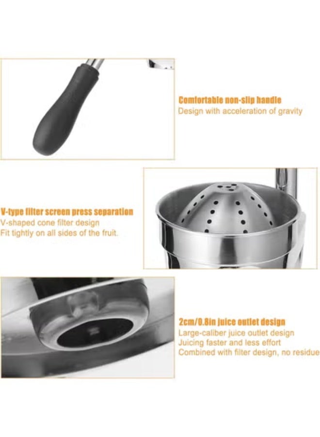 ELTRAZONE Professional Manual Citrus Juicer for Fresh Orange Juice – High-Grade Fruit Squeezer Ideal for Restaurants, Cafes, Coffee Shops, and Home Use – Durable, Heavy-Duty, Easy-to-Clean Juicer Machine for Fast, Efficient, and Healthy Juice Preparation - Image 2