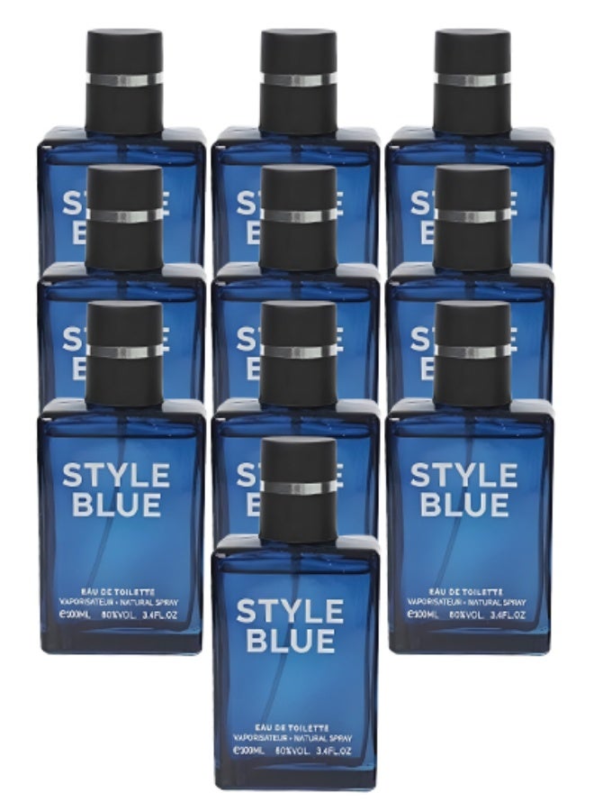 Style 10 Pieces Style Blue Perfume For Men 100ml EDT - Image 1
