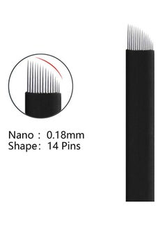 Ocean 10 Pieces Disposable 0.18mm Microblading Blade Fine Needles Permanent Makeup Curve Brow Manual Eyebrow Embroidery Tattoo Microblade Needles - 14 Pins Shape  - Image 4