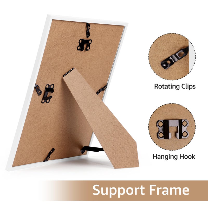 جيفت جاردن GiftGarden 8.5x11 صورة إطار صورة أبيض الدبلوم الدبلوم 8.5 بواسطة 11 إطارًا رفيعًا لعرض Tabletop واحد - Image 5