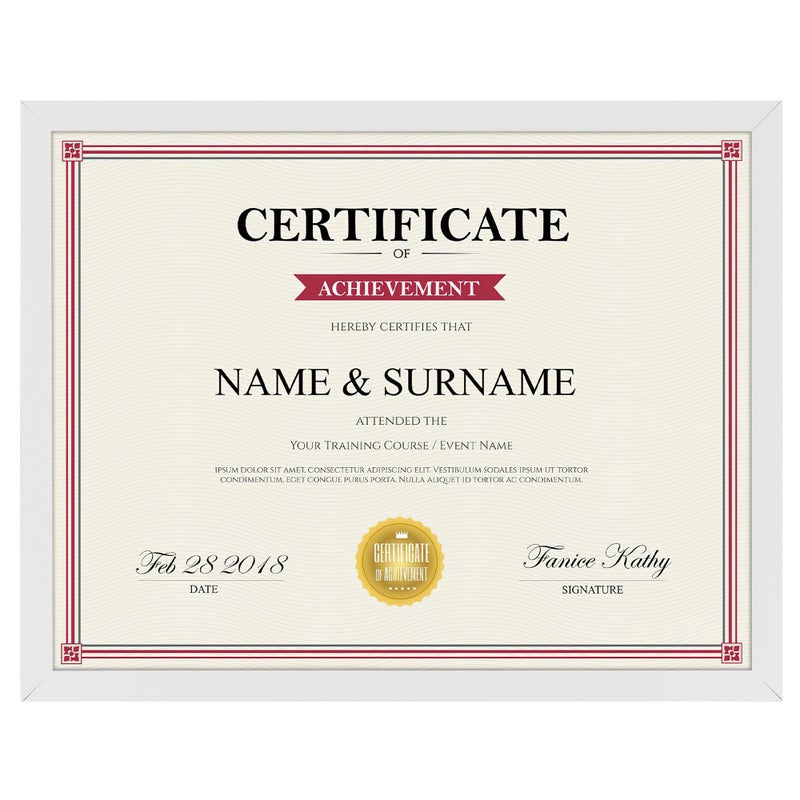 جيفت جاردن GiftGarden 8.5x11 صورة إطار صورة أبيض الدبلوم الدبلوم 8.5 بواسطة 11 إطارًا رفيعًا لعرض Tabletop واحد - Image 1