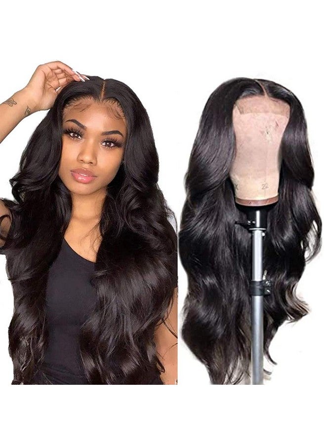 آي يو بين باروكة شعر بشري مموجة أمامية من الدانتيل مسبقة النتف بعقد مبيضة مع شعر أطفال بدون غراء 4×4 باروكة شعر بشري برازيلي بكر بإغلاق من الدانتيل للنساء ذوات البشرة السمراء، لون طبيعي، كثافة 150 - Image 1