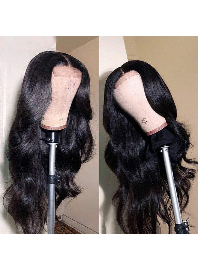 آي يو بين باروكة شعر بشري مموجة أمامية من الدانتيل مسبقة النتف بعقد مبيضة مع شعر أطفال بدون غراء 4×4 باروكة شعر بشري برازيلي بكر بإغلاق من الدانتيل للنساء ذوات البشرة السمراء، لون طبيعي، كثافة 150 - Image 2