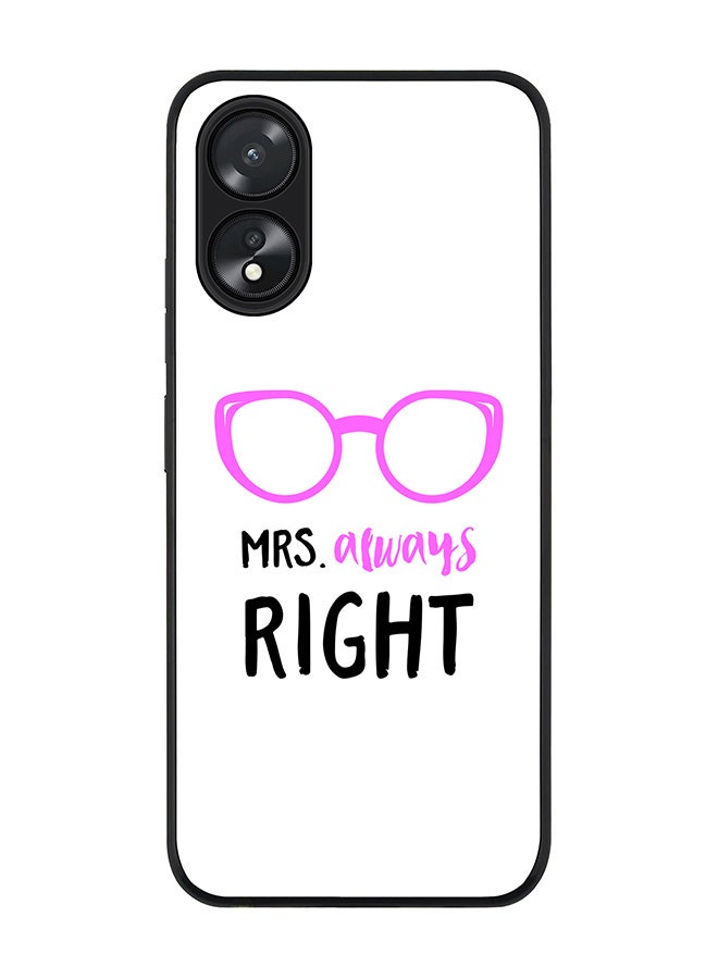 Stylizedd Rugged Black Edge case for Oppo A18 / Oppo A38, Slim fit Soft Case Flexible Rubber Edges Anti Drop TPU Gel Thin Cover - Mrs. Always Right - Image 1