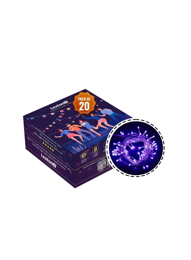 Lexton Lunar Decorative String Light/Fairy Light | 12.5 Meter, 75 LEDs | Plug Sourced | Suitable for Home & Outdoor Decoration, Diwali, Christmas, Wedding, Party, Lawn (Pack of 50, Blue)  - Image 1