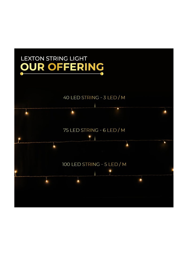 Lexton Lunar Decorative String Light/Fairy Light | 12.5 Meter, 75 LEDs | Plug Sourced | Suitable for Home & Outdoor Decoration, Diwali, Christmas, Wedding, Party, Lawn (Pack of 50, Blue)  - Image 3