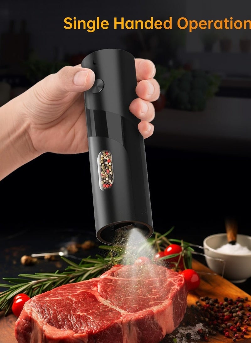 Bukela Electric Rechargeable Salt and Pepper Grinder Set, Top-Refill Automatic Pepper Grinder with Charging Base, Adjustable Coarseness, Easy-Refill Large Capacity with LED for Home Kitchens - Image 3