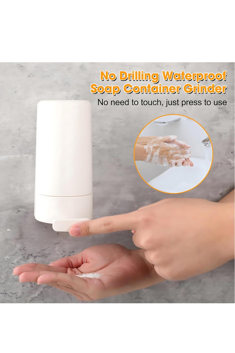 المي هومي موزع صابون صلب – مبشرة صابون للتثبيت على الحائط – مقاومة للماء وسهلة التثبيت بدون حفر – للمطبخ والحمام والسفر (أبيض، قطعة واحدة، بدون صابون) - Image 3