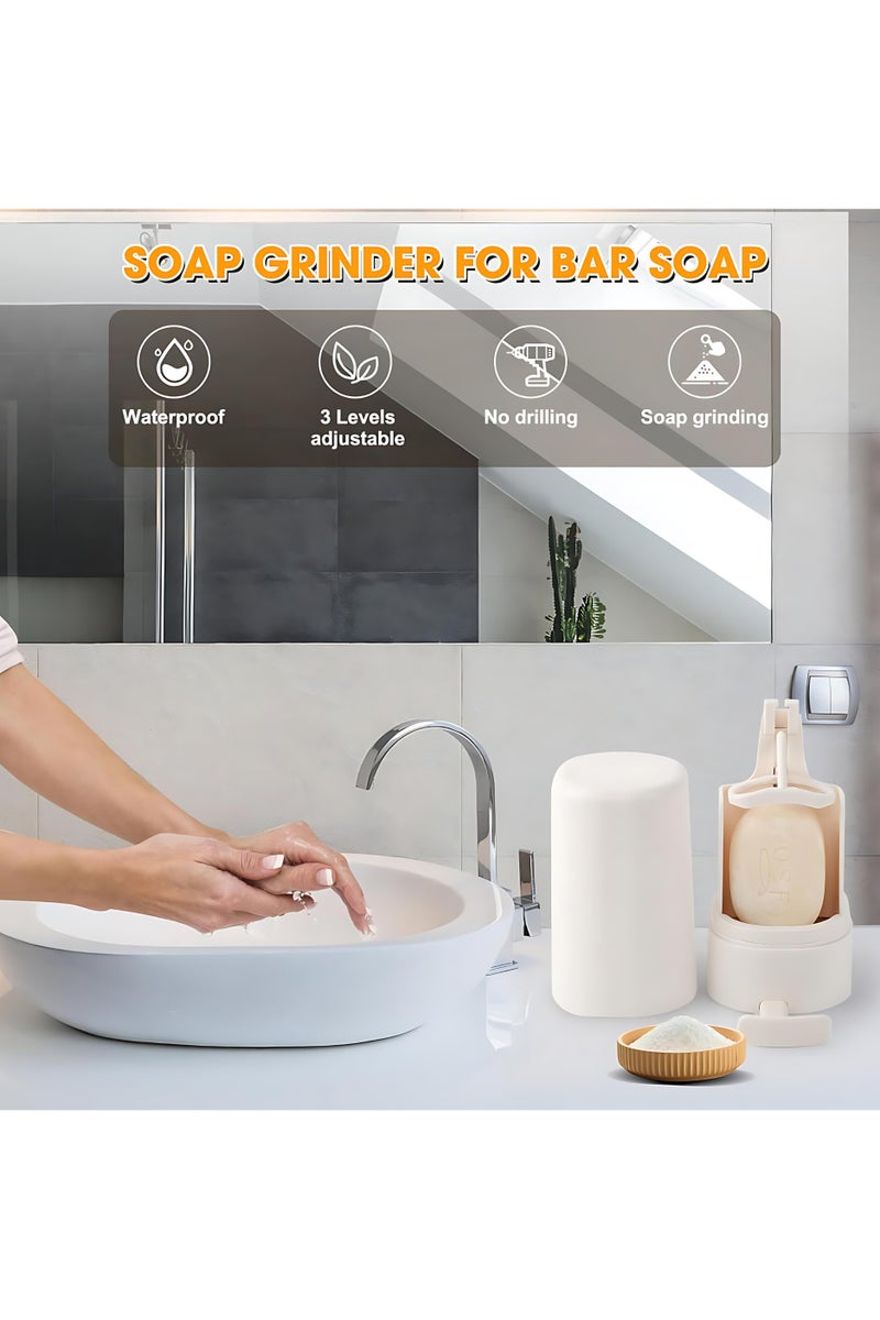 المي هومي موزع صابون صلب – مبشرة صابون للتثبيت على الحائط – مقاومة للماء وسهلة التثبيت بدون حفر – للمطبخ والحمام والسفر (أبيض، قطعة واحدة، بدون صابون) - Image 5