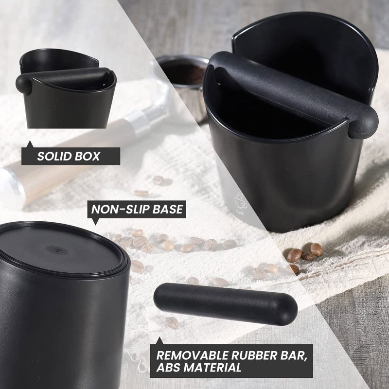 Vevok Chef Espresso Knock Box Coffee Knock Box Espresso Bucket Knock Coffee Ground Dump Bin With Removable Knock Bar Trash Can Non-Slip Base - Image 2
