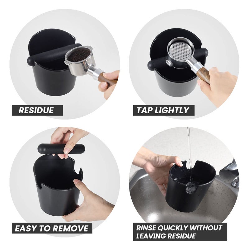 Vevok Chef Espresso Knock Box Coffee Knock Box Espresso Bucket Knock Coffee Ground Dump Bin With Removable Knock Bar Trash Can Non-Slip Base - Image 3