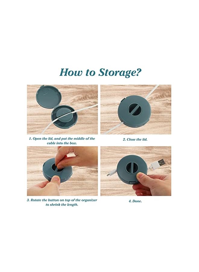 PROMASS Management Box, Retractable Portable Cord Organizer for Wrapping Wires and Earbuds, Flexible Adjustable Cable Hider for Organizing Home Office Classroom (8 PCS) - Image 5