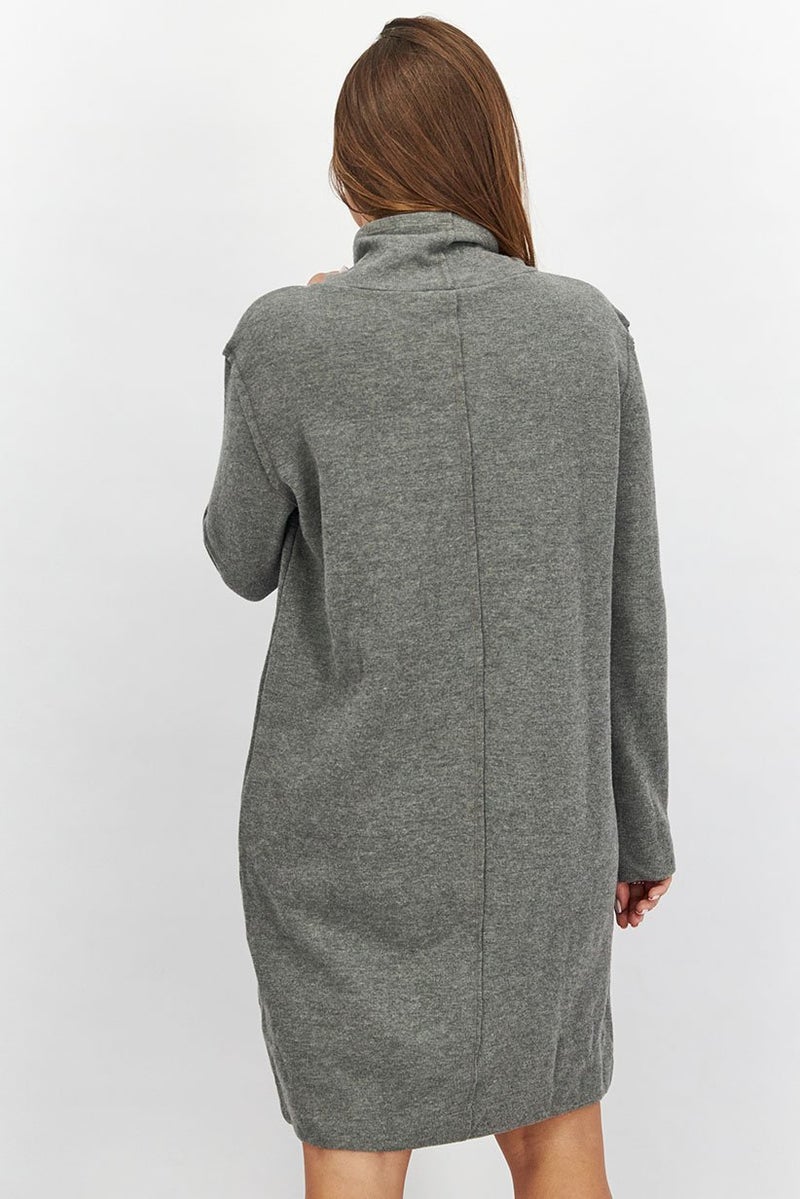 ESPRIT Women Knitted Long Sleeves Sweater Dress, Grey - Image 2