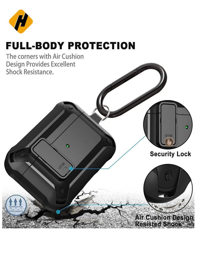 HuHa - Upgraded [Secure Lock] Armor Airpod Pro Case, Fibuntun Shockproof AirPods Pro Cover Cool iPod Pro Case Designed for Apple Air Pod Wireless Pro Cases for Men Women - Image 1