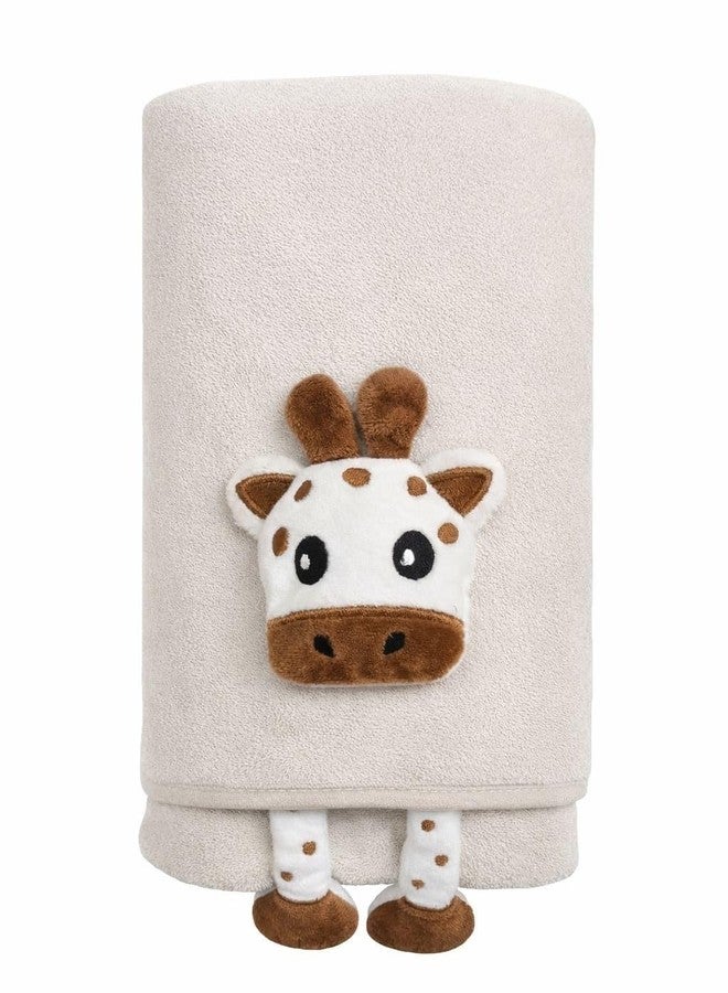 Hi mom Kids World Hi mom Kids Plush Towel with Cute Giraffe Design, Pink, Soft Fleece, for Babies and Toddlers (Cream, 60 * 120) - Image 1