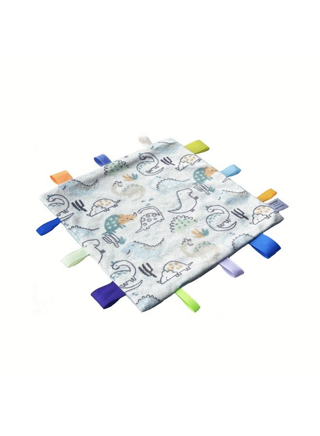 CREVENT Tag Security Blankets for Babies, Soft Small Loveys for Girls, Baby Comforter Sensory Blanket, Great Gifts for Birthday Baby Shower 10"X10" (Dinosaur) - Image 2