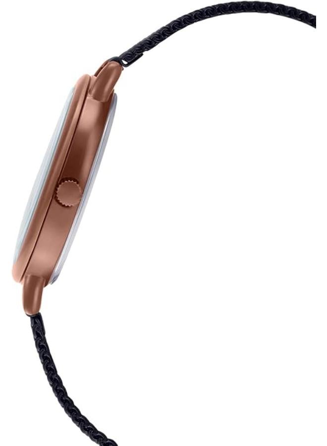 Casio Watch for Women LTP-E415MBR-1CDF Analog Stainless Steel Mesh Band Black & Rose Gold - Image 2