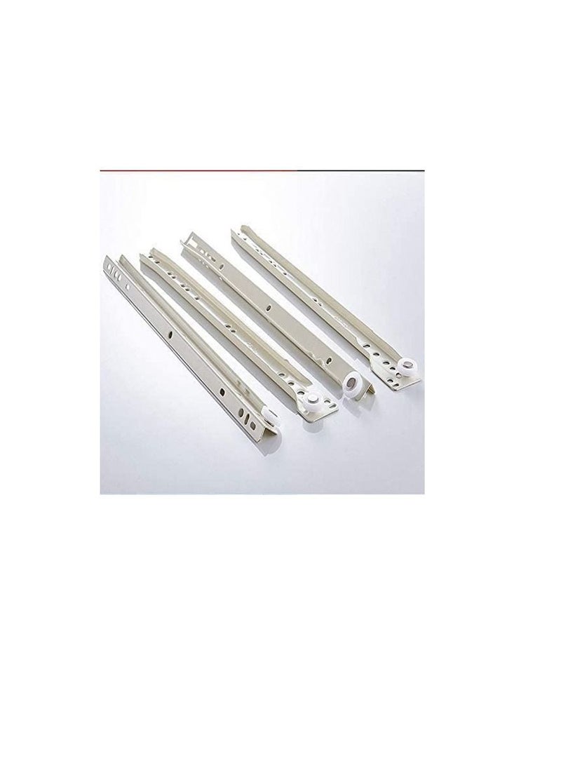 Robustline Roller Wheel Cabinet Drawer Keyboard Slide Glide Runner 2 Pairs (1.0mm Thickness), Heavy duty drawer slides (18") - Image 2