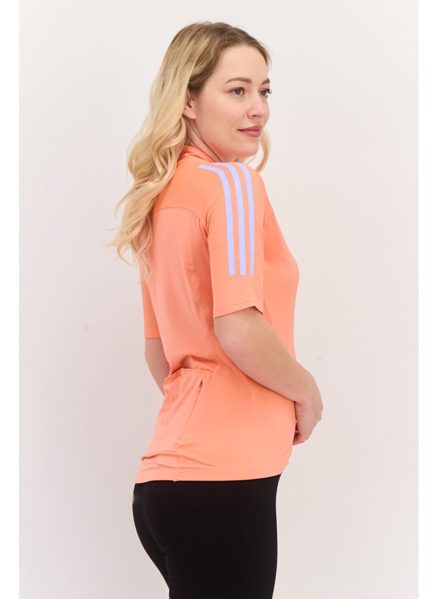 Adidas - Women Sportswear Fit Brand Logo Outdoors Top, Dark Orange - Image 1