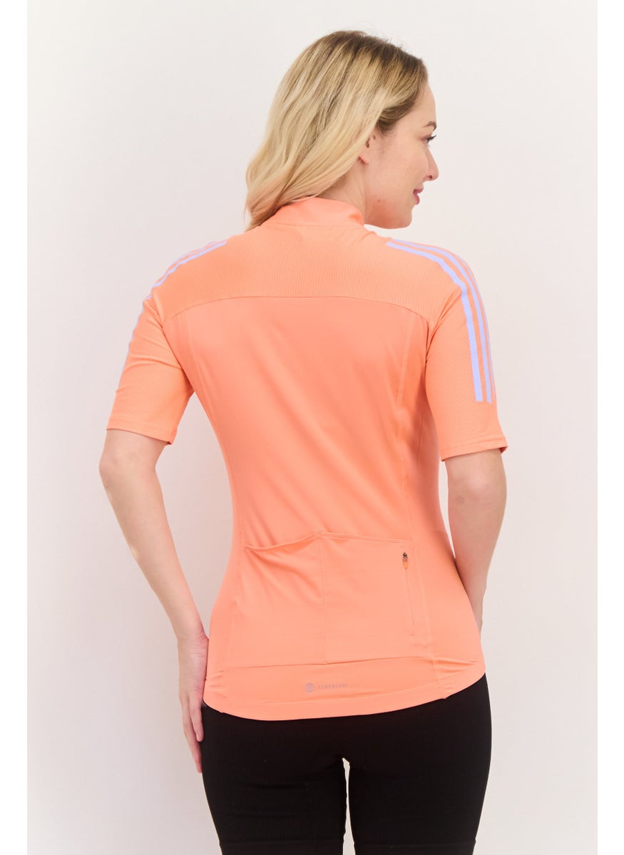 Adidas - Women Sportswear Fit Brand Logo Outdoors Top, Dark Orange - Image 1