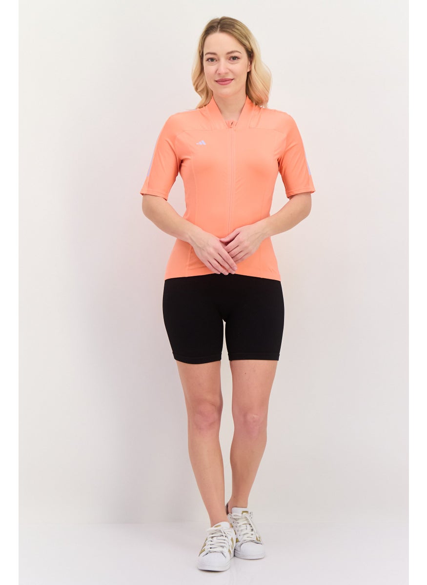 Adidas - Women Sportswear Fit Brand Logo Outdoors Top, Dark Orange - Image 1