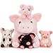 Karister 5Pcs Pig Stuffed Animal 16 Inch Mommy Pig Plush with 4 Soft Cuddly Baby Piggy Plushies in Mother Pigs Belly Kawaii Chirstmas Birthday Gift for Girls Boys Kids Baby Shower Decor - Image 3
