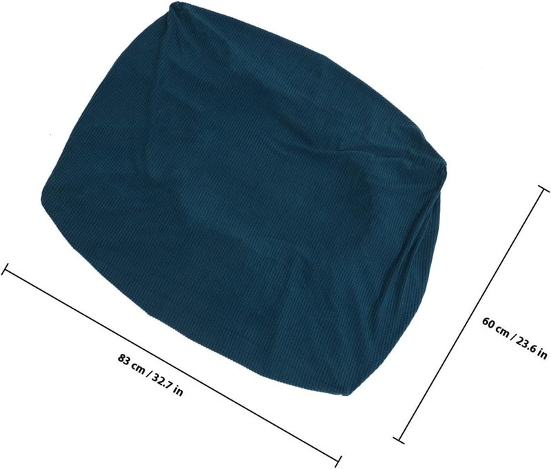 Removable Rectangle Footstool Cover with Elastic Bottom, Machine Washable Foldable Stool Protector, Large Navy Blue Slipcover for Footrest and Shoe Change Stool - Image 2