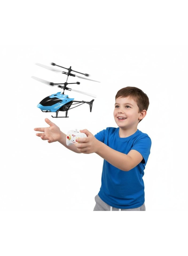 توي لاند لعبة طائرة هليكوبتر تعمل بالأشعة تحت الحمراء قابلة لإعادة الشحن مع جهاز تحكم عن بعد، وجهاز تحكم عن بعد، وشاحن USB - أزرق - Image 2