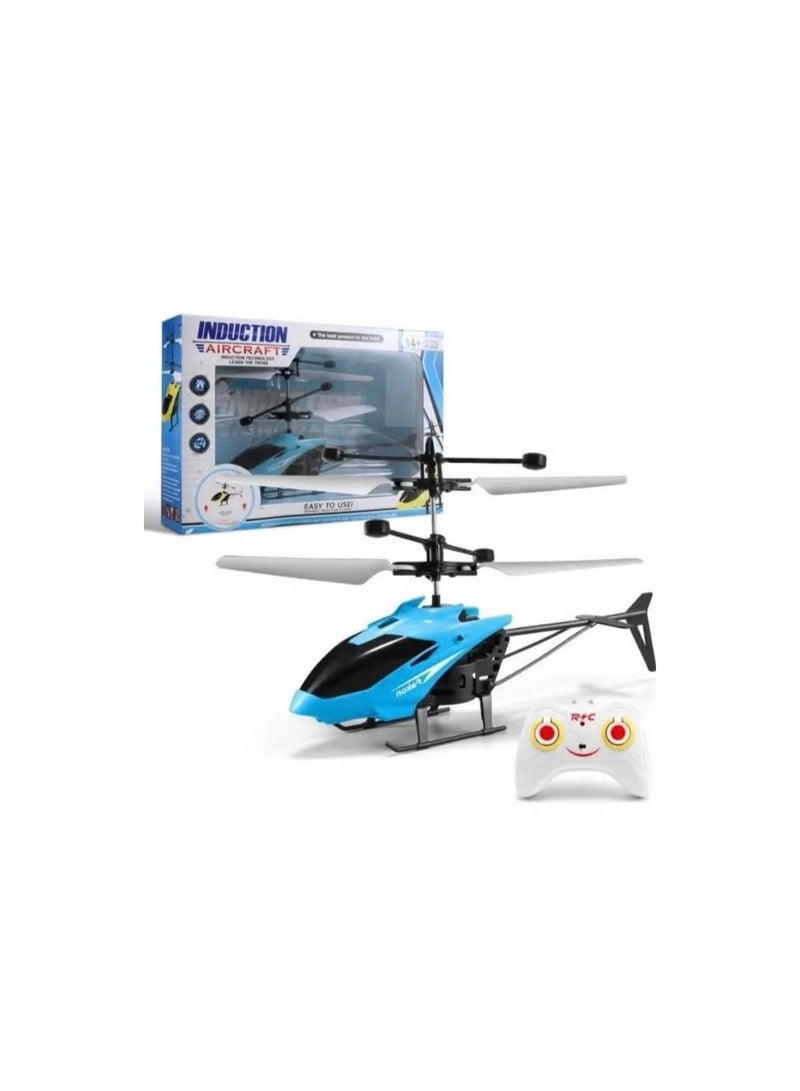 توي لاند لعبة طائرة هليكوبتر تعمل بالأشعة تحت الحمراء قابلة لإعادة الشحن مع جهاز تحكم عن بعد، وجهاز تحكم عن بعد، وشاحن USB - أزرق - Image 1