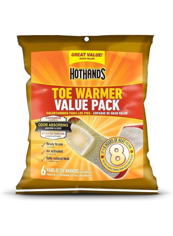 HotHands 12 Pairs (24 Individual) Toe Warmers Hothands Brand Toewarmers with Adhesive - Image 1