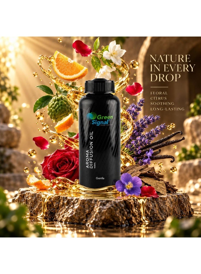 Green Signal Diffuser Aroma Oil – 500ml – Premium Gentle Fragrance Oil – Soft & Long-Lasting Scent – Compatible with All Diffuser Machines - Image 3