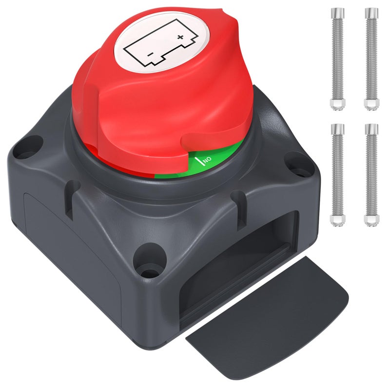 Joinfworld Battery Disconnect Switch 12V48V Waterproof Marine Battery Cut Off Switch Master for Car Boat RV ATV UTV Vehicles