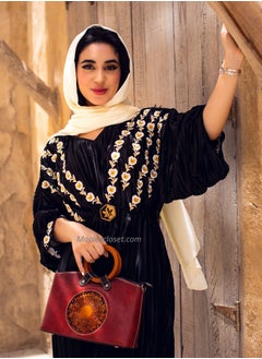 Maple's Pleated Black Dress With Contrast Embroidery  - Image 3