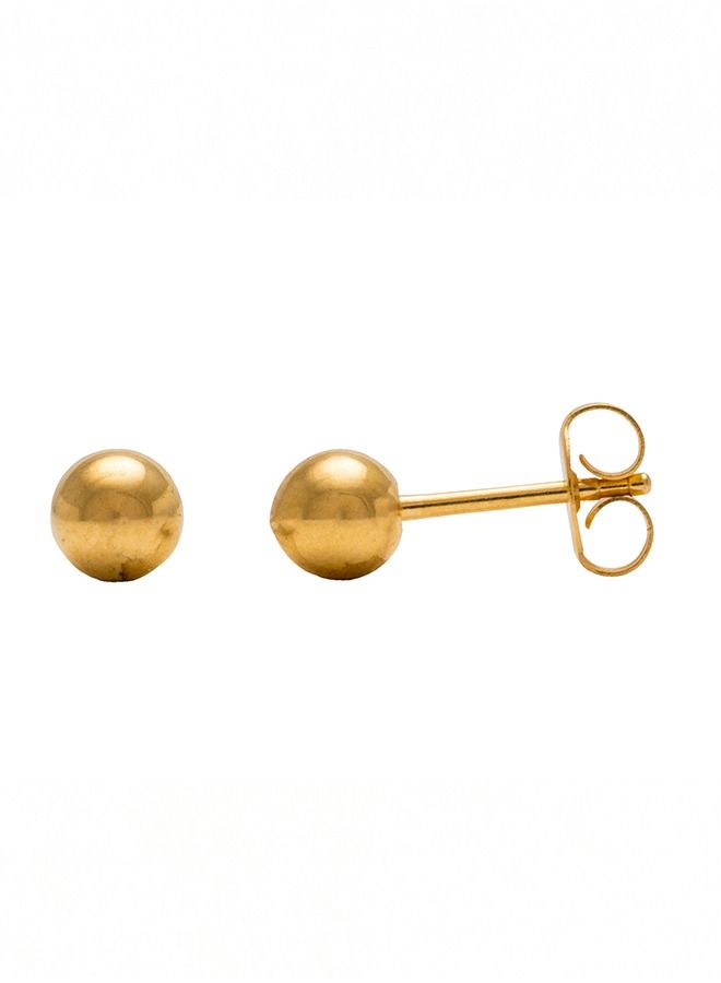 5MM Ball 24K Pure Gold Plated Ear Studs