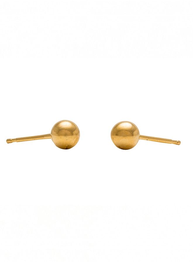 5MM Ball 24K Pure Gold Plated Ear Studs