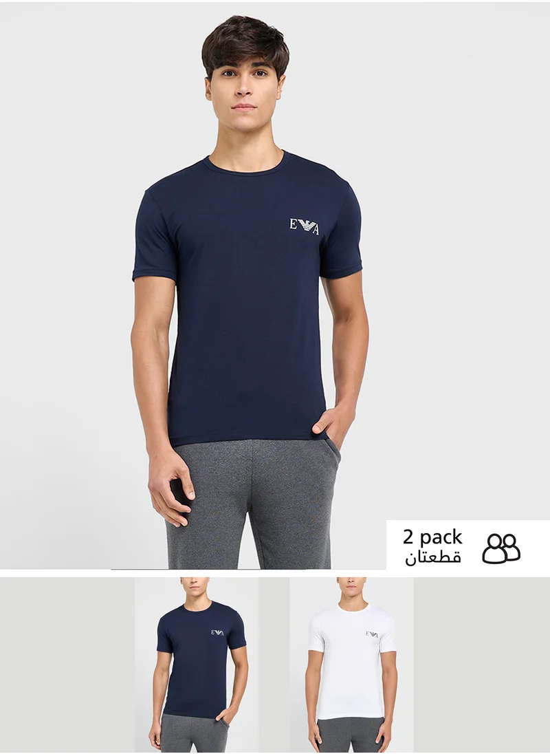 EMPORIO ARMANI Beachwear Logo Crew Neck T-Shirt