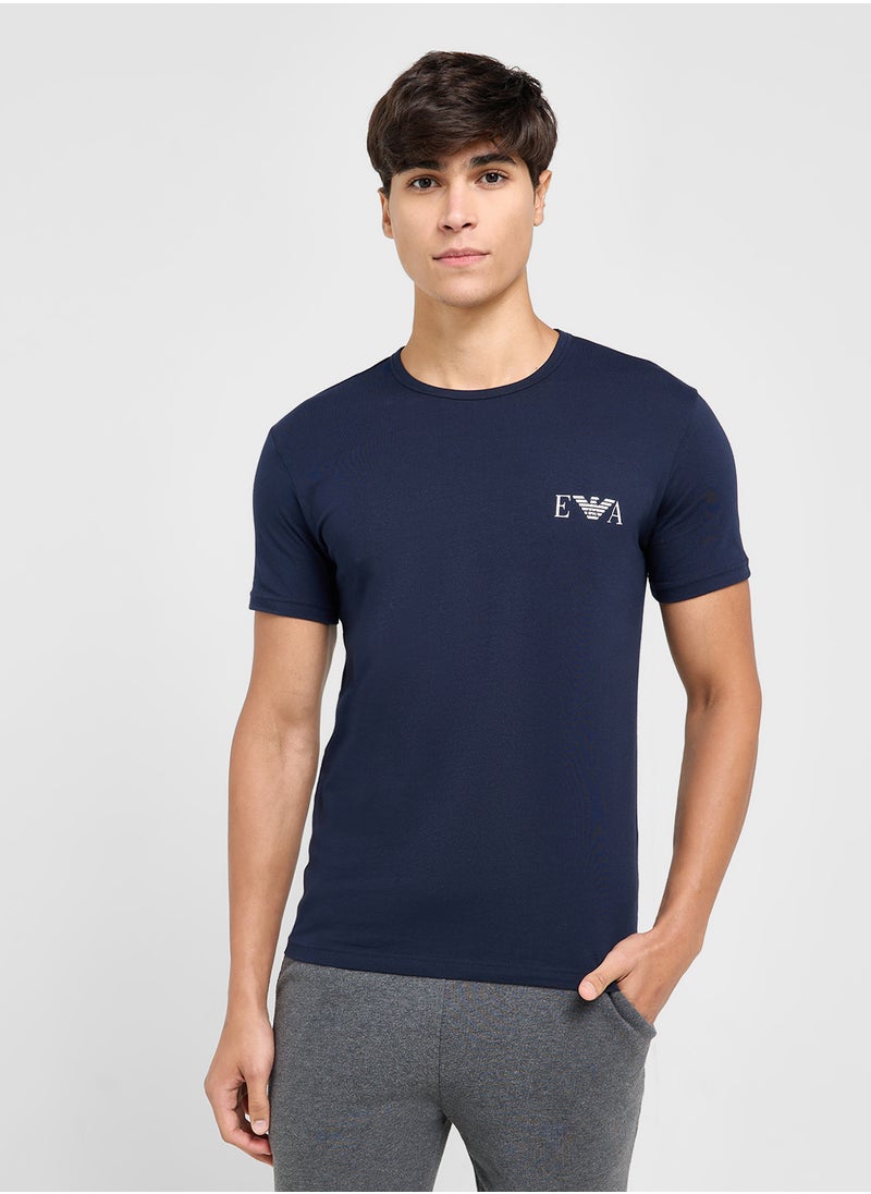 EMPORIO ARMANI Beachwear Logo Crew Neck T-Shirt  - Image 2
