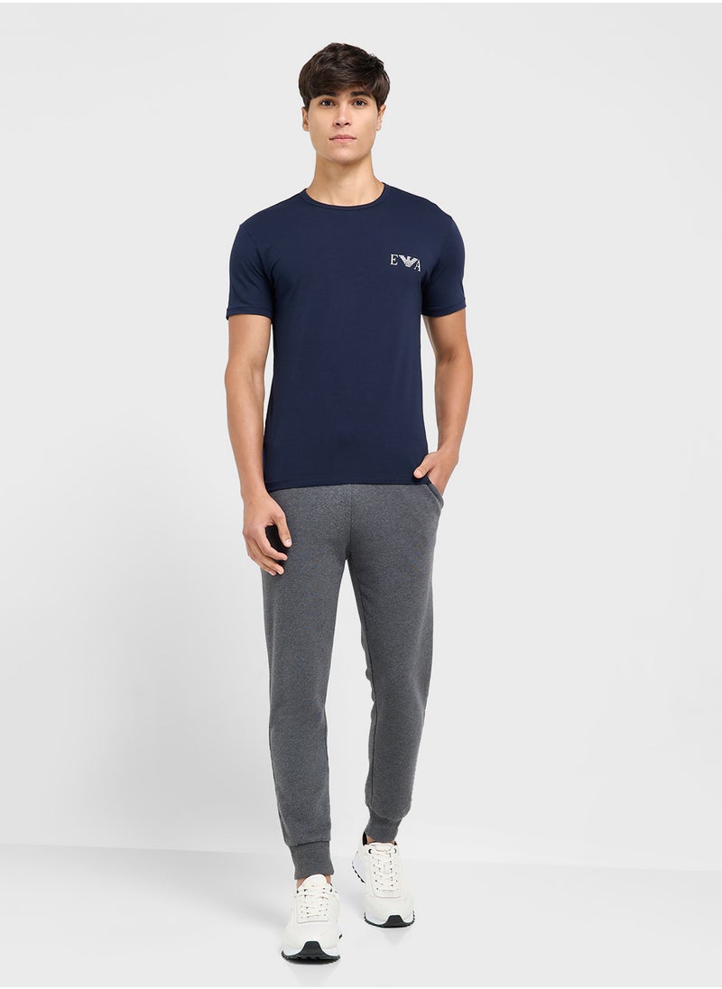 EMPORIO ARMANI Beachwear Logo Crew Neck T-Shirt  - Image 5