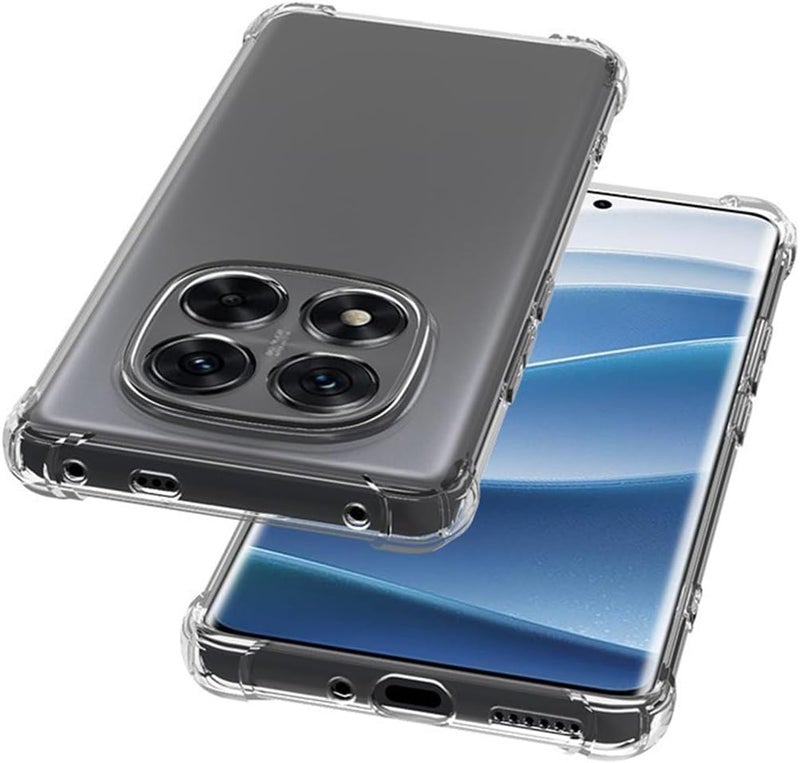 TEXEEM Case for Redmi Note 14 Pro 5G, Crystal Clear Shockproof Transparent Soft TPU Bumper Cover with 4-Corner Airbag Protection, Anti-Yellowing Anti-Scratch Slim Phone Case - Image 4