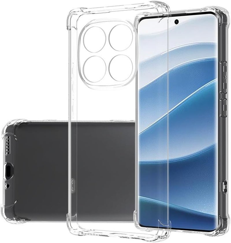 TEXEEM Case for Redmi Note 14 Pro 5G, Crystal Clear Shockproof Transparent Soft TPU Bumper Cover with 4-Corner Airbag Protection, Anti-Yellowing Anti-Scratch Slim Phone Case - Image 1