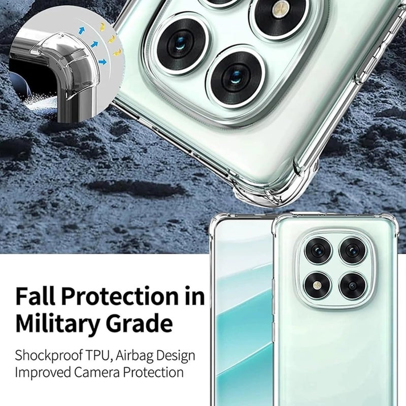 TEXEEM Case for Redmi Note 14 Pro 5G, Crystal Clear Shockproof Transparent Soft TPU Bumper Cover with 4-Corner Airbag Protection, Anti-Yellowing Anti-Scratch Slim Phone Case - Image 5