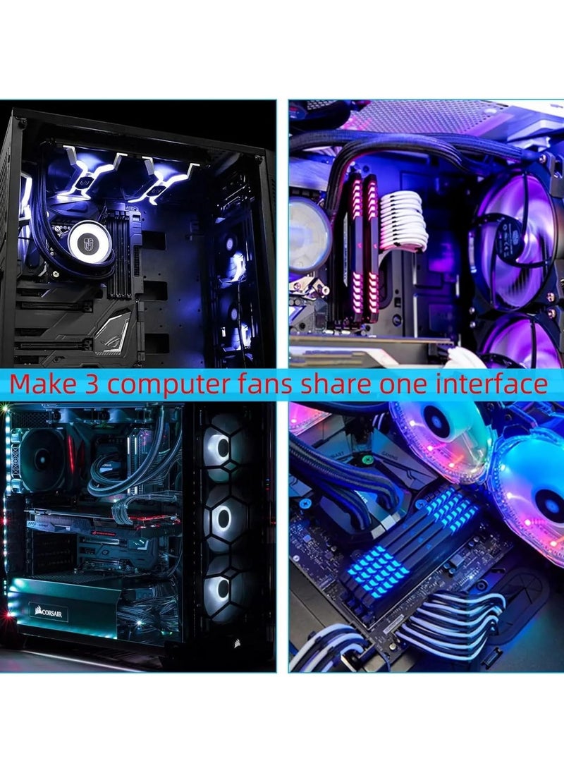 SOLDOUT - 4 Pin Fan Cable 1 to 2/3/4 Ways Splitter Black Sleeved 27cm Length Connector PWM Extension Cable (1 to 1 Way) - Image 1