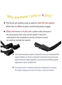 SOLDOUT 4 Pin Fan Cable 1 to 2/3/4 Ways Splitter Black Sleeved 27cm Length Connector PWM Extension Cable (1 to 1 Way)  - Image 3