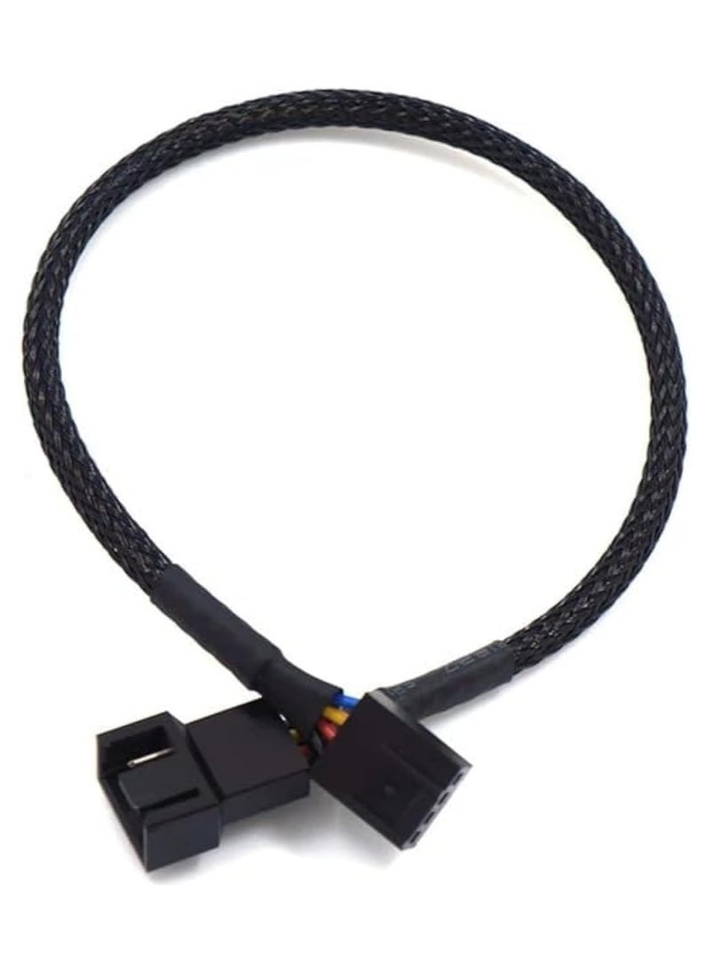 SOLDOUT - 4 Pin Fan Cable 1 to 2/3/4 Ways Splitter Black Sleeved 27cm Length Connector PWM Extension Cable (1 to 1 Way) - Image 1