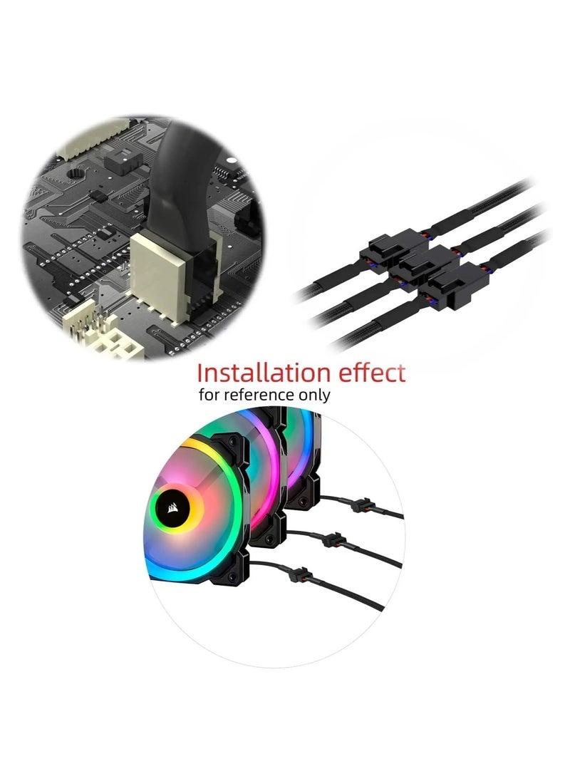 SOLDOUT - 4 Pin Fan Cable 1 to 2/3/4 Ways Splitter Black Sleeved 27cm Length Connector PWM Extension Cable (1 to 1 Way) - Image 1