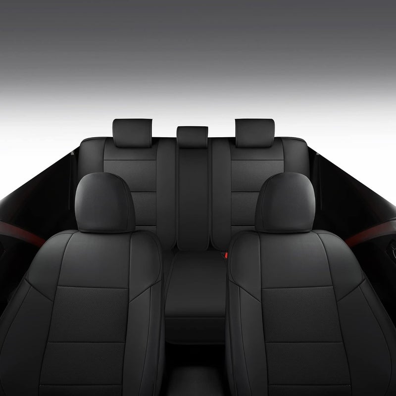 TAPHA Leather Seat Cover Set for Toyota RAV4 2020-2023 - Breathable & Water-Resistant (Black) - Image 4