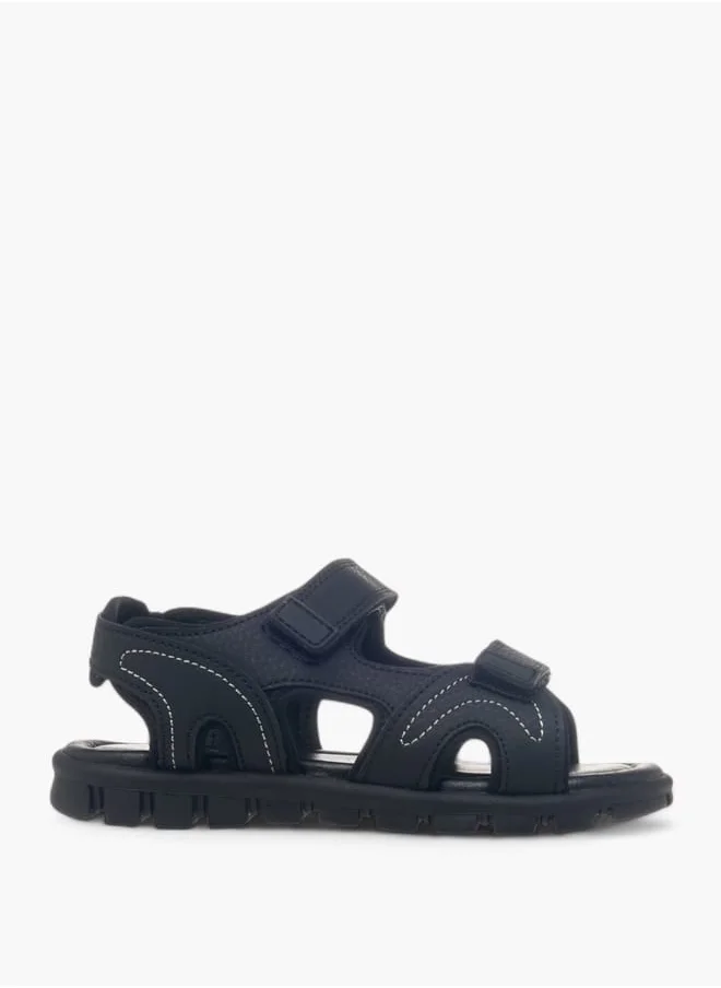 جونيورز Boys Solid Sandals With Hook And Loop Closure