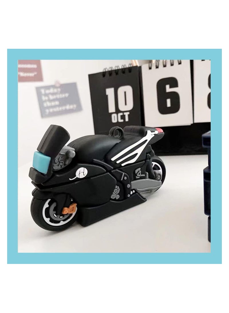 Excefore Silicone Airpods Pro 1st/2nd Case Cover with Carabiner Keychain,  Funny 3D Anime Airpod Pro 1st/2nd Case, Shockproof Protective Skin Case Cover Support Wireless Charging (Motorcycle） - Image 2