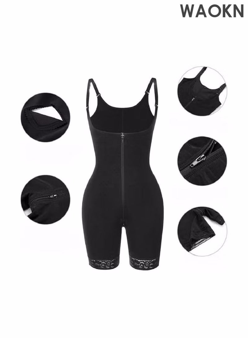 WAOKN Women's waist cinching and hip lifting pants body shaping bodysuit, high waisted chest shaping one-piece bodysuit, full body daily lifting corset, chest circumference waist training bodysuit, with zipper - Image 1