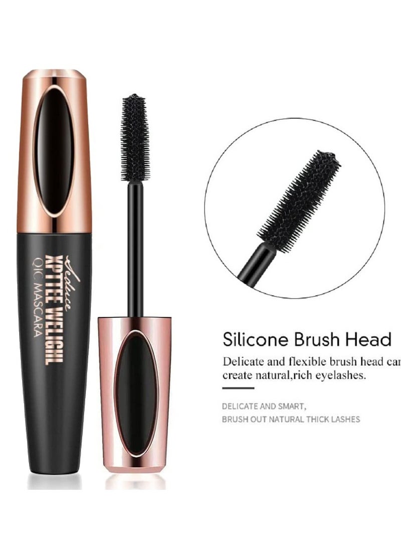 3 Pcs 4D Silk Fiber Mascara - Lengthening, Thickening, Waterproof, Smudge-Proof, Long-Lasting Volume for All-Day Full Lashes, Hypoallergenic Formula for Sensitive Eyes. - Image 3